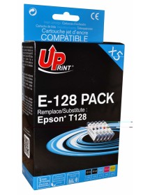 UP-E-128-PACK 5 EPSON STY S22/SX125-T128 (2BK+C+M+Y)-REMA