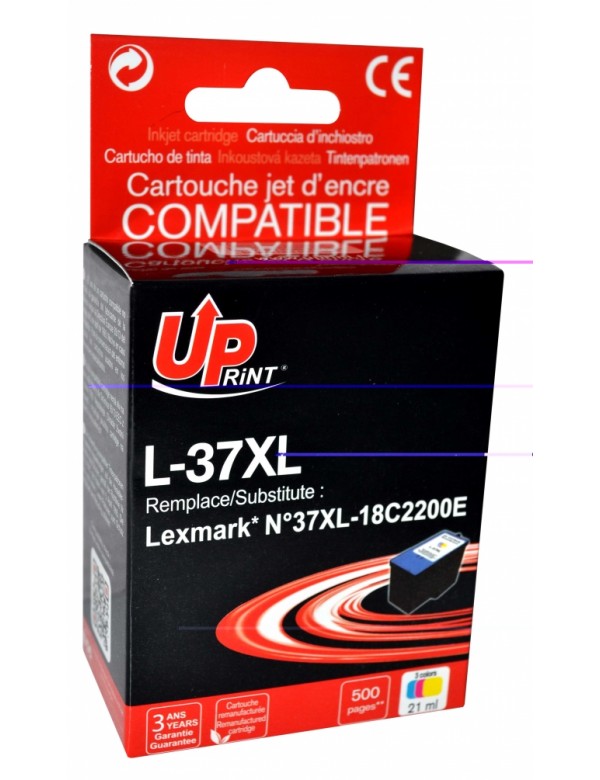 UP-L-37XL-LEXMARK N°37XL-18C2140E/18C2180E-CL