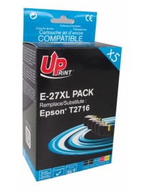 UP-E-27XL-PACK 5 EPSON WF 3620DWF/7110DTW-T2716-(2BK-C-M-Y)