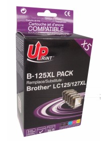 UP-B-125XL-PACK 5 BROTHER DCPJ4110DW-LC125/127XL-NEW CHIP 3(2BK-C-M-Y)