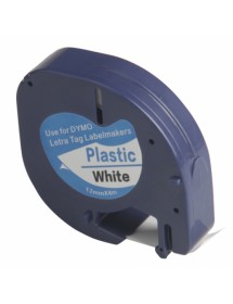 UP-DYMO LETRATAG PLASTIC TAPE CASSETTE COMP 91201-S0721610-BLACK ON WHITE