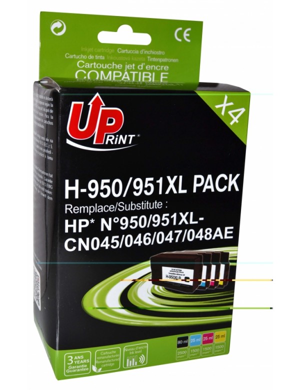 UP-H-950/951XL-PACK 4 HP CN045/46/47/48-N°950/951XL-REMA NEW CHIP V4 (BK+C+M+Y)