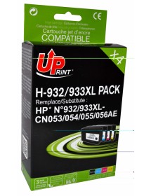 UP-H-932/933XL-PACK 4 HP CN053/54/55/56-N°932/933XL-REMA-CHIP V4 (BK+C+M+Y)