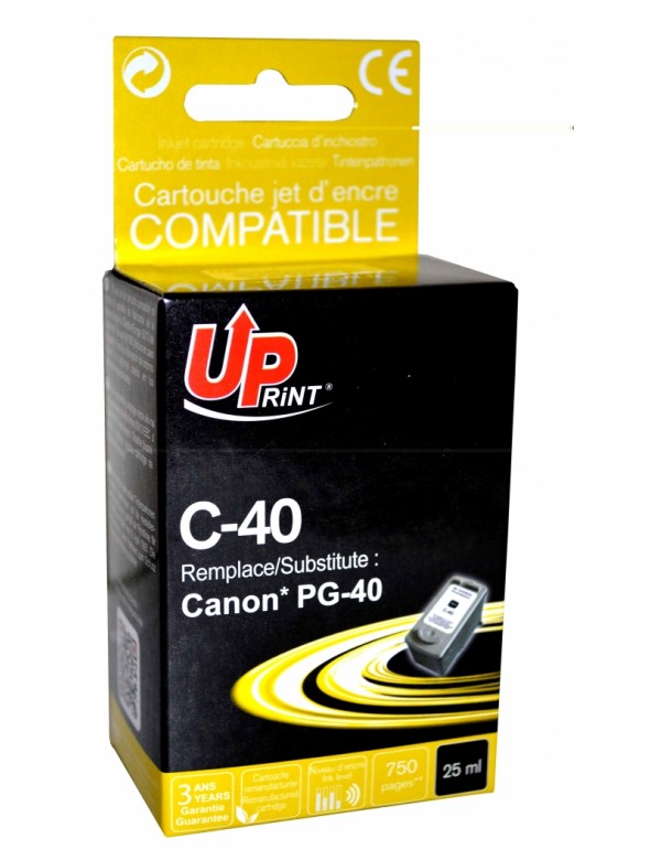 UP-C-40-CANON IP1200/1600-PG40-XL CAPA-BK