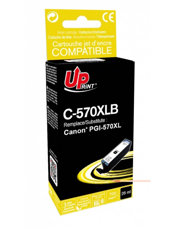 UP-C-570XLB-CANON MG5750/7750-PGI 570XL-BK-REMA