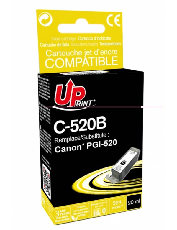 UP-C-520B-CANON IP3600/4600/4700-PGI 520-WITH CHIP-BK-REMA