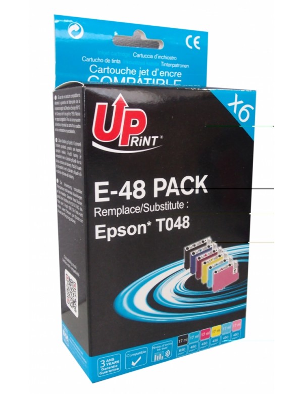 UP-E-48-PACK 6 EPSON R300-T048 (BK+C+M+Y+LC+LM )