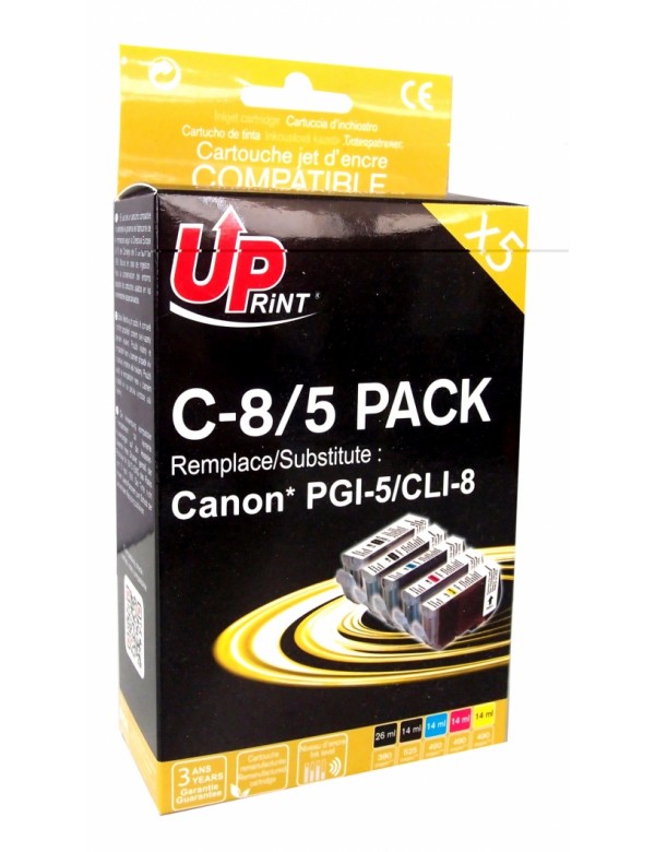 UP-C-8/5-PACK 5 CANON IP4200-PGI5/CLI8-WITH CHIP (PGi5+CLI8B+C+M+Y)