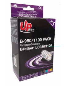 UP-B-980/1100-PACK 5 BROTHER UNIVERSELLE DCP 145/165-MFC290/490-LC980/1100 (2BK+