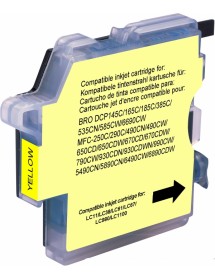 CARTOUCHE-B-980Y-BROTHER UNIVERSELLE DCP 145/165-MFC290/490-LC980/1100-Y